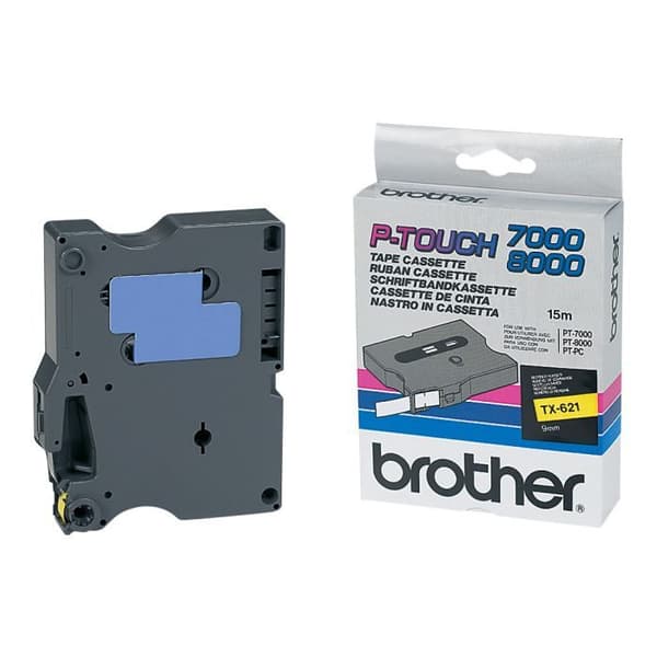 Brother - Laminerad tejp - svart, gul - Rulla (0...