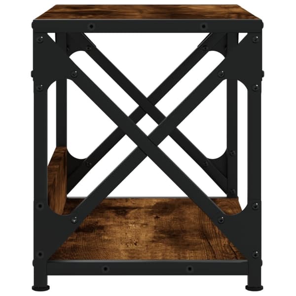 vidaXL printerstativ 2 hylder 44x26x31,5 cm konstrueret træ røget eg