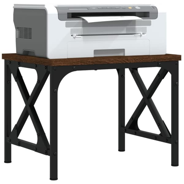 vidaXL printerstativ 40x30x31 cm konstrueret træ brunt egetræ