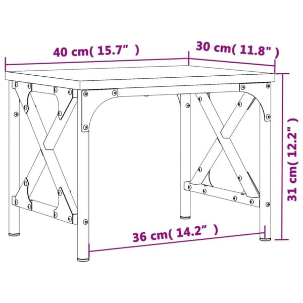 vidaXL printerstativ 40x30x31 cm konstrueret træ brunt egetræ