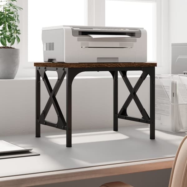 vidaXL printerstativ 40x30x31 cm konstrueret træ brunt egetræ
