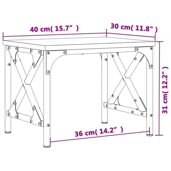 vidaXL printerstativ 40x30x31 cm konstrueret træ grå sonoma-eg