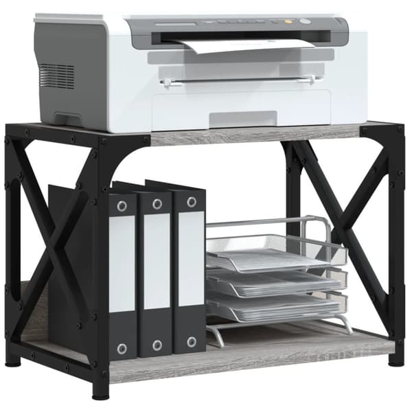 vidaXL Skriverbord 2 hyller grå sonoma 44x26x31,5 cm konstruert tre