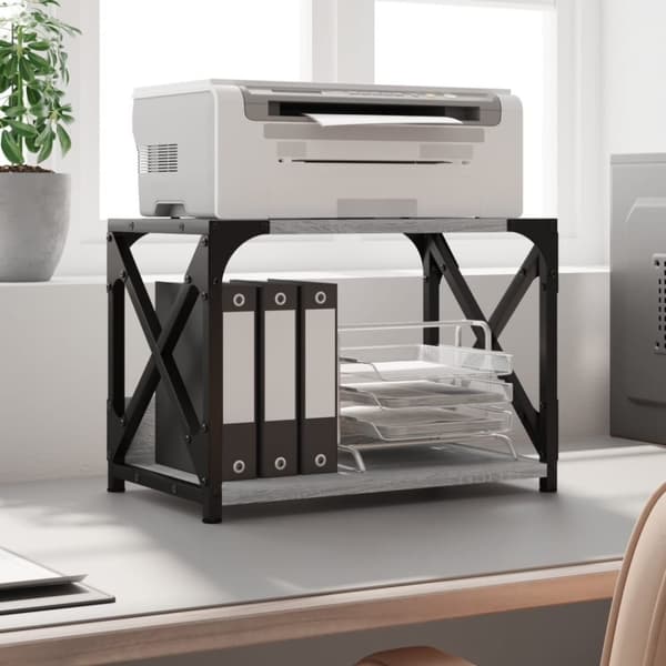 vidaXL Skriverbord 2 hyller grå sonoma 44x26x31,5 cm konstruert tre