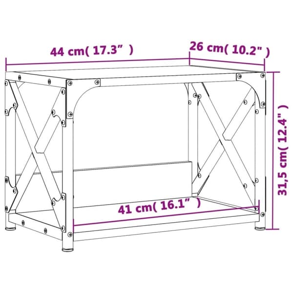 vidaXL Skrivarställ 2 hyllor brun ek 44x26x31,5 cm konstruerat trä