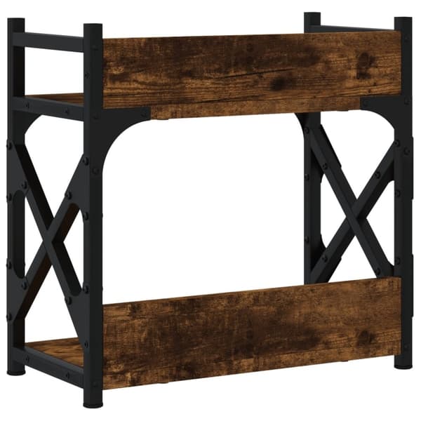 vidaXL Skriverbord 2 hyller røkt eik 40x20x40 cm konstruert tre