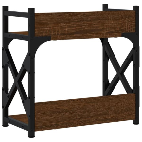 vidaXL Skrivarställ 2 hyllor brun ek 40x20x40 cm konstruerat trä