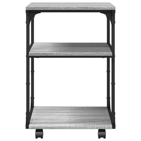 vidaXL printerstativ 43x48x64 cm 3 hylder konstrueret træ grå sonoma