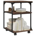 Miniatyrbillede 4 af 11: vidaXL printerstativ 43x48x64 cm 3 hylder konstrueret træ brunt eg