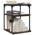 Miniatyrbillede 5 af 11: vidaXL printerstativ 43x48x64 cm 3 hylder konstrueret træ brunt eg