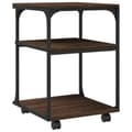 Miniatyrbillede 8 af 11: vidaXL printerstativ 43x48x64 cm 3 hylder konstrueret træ brunt eg