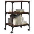 Miniatyrbillede 6 af 11: vidaXL printerstativ 50x41x75 cm 3 hylder konstrueret træ brunt eg