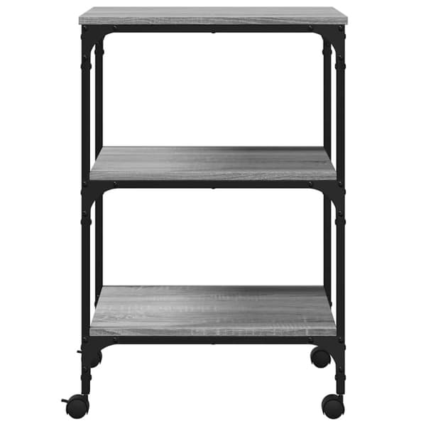 vidaXL printerstativ 50x41x75 cm 3 hylder konstrueret træ grå sonoma