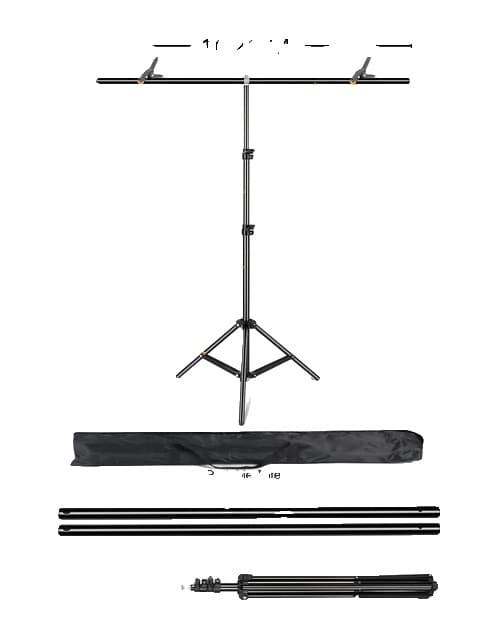 Valokuvausstudio T-teline, säädettävä tukijärjestelmä, ei-kudotut musliiniset taustat, 102x150cm