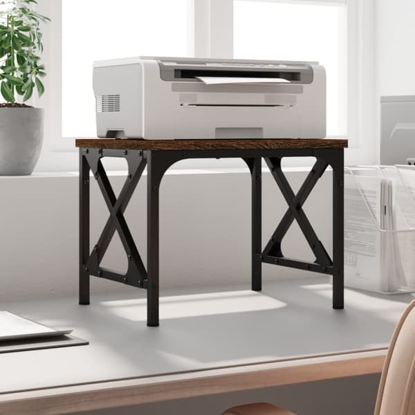 vidaXL printerstativ 40x30x31 cm konstrueret træ brunt egetræ -  Printer – borde