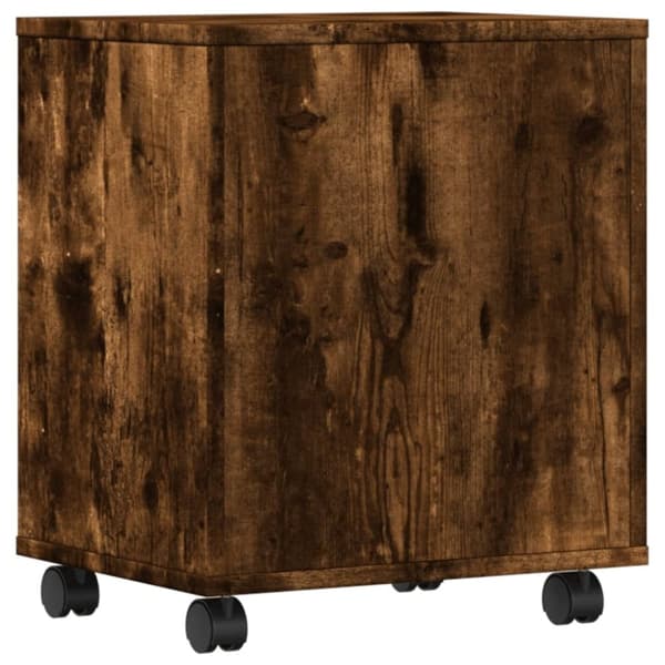vidaXL Skriverstativ med hjul røkt eik 41x32x48 cm