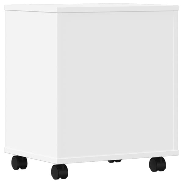 vidaXL Skrivarställ med hjul vit 41x32x48 cm