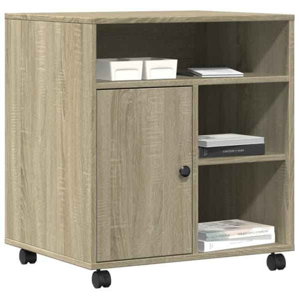 vidaXL Skriverstativ med hjul sonoma eik 60x50x67 cm
