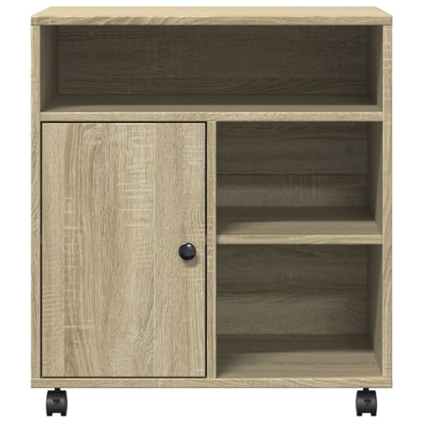 vidaXL Skriverstativ med hjul sonoma eik 60x50x67 cm