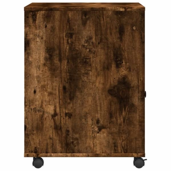 vidaXL printerstativ med hjul 60x50x67 cm røget egetræsfarve