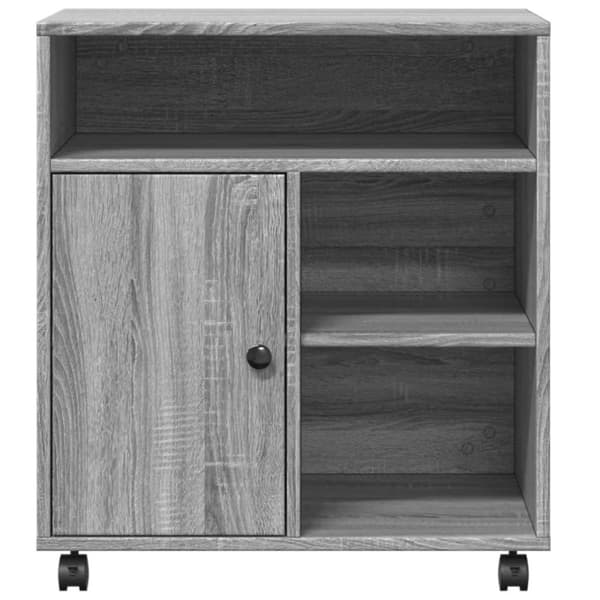 vidaXL printerstativ med hjul 60x50x67 cm grå sonoma-eg