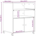 Miniatyrbilde 9 av 10: vidaXL Skriverstativ med hjul svart 60x48x74 cm