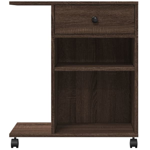 vidaXL Skriverstativ med hjul brun eik 60x40x68,5 cm