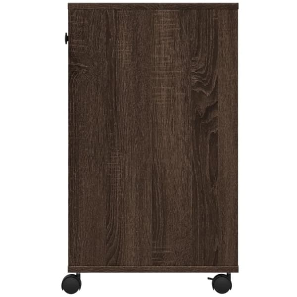 vidaXL Skriverstativ med hjul brun eik 60x40x68,5 cm