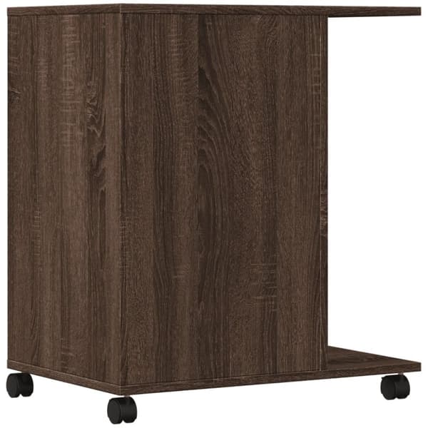 vidaXL Skriverstativ med hjul brun eik 60x40x68,5 cm