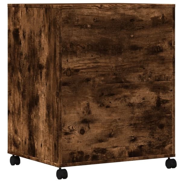 vidaXL Skrivarställ med hjul rökfärgad ek 60x48x74 cm