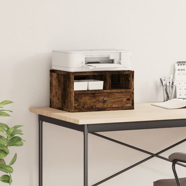 vidaXL Skriverbord røkt eik 40x32x22,5 cm konstruert tre