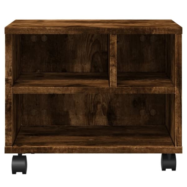 vidaXL Skriverstativ med hjul røkt eik 41x32x34,5 cm