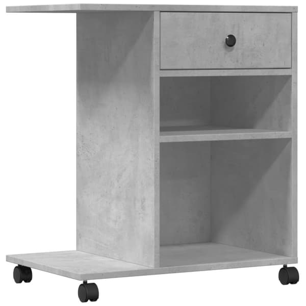 vidaXL Skriverstativ med hjul betonggrå 60x40x68,5 cm