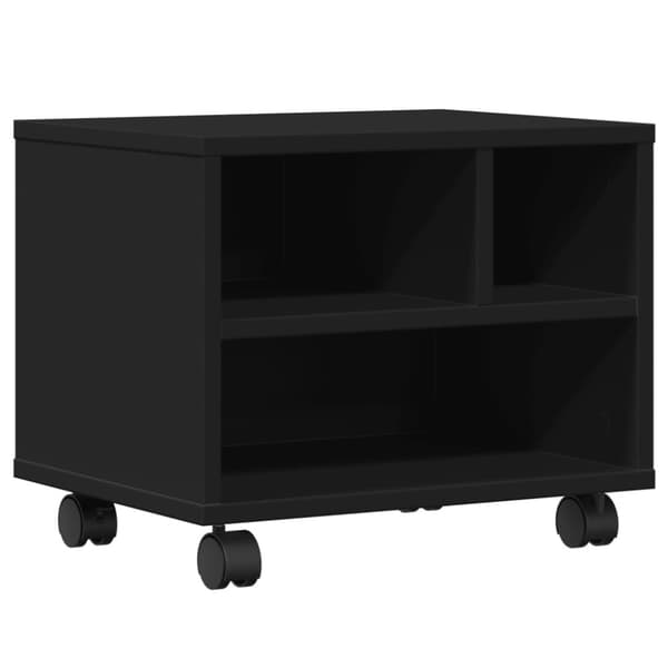 vidaXL Skriverstativ med hjul svart 41x32x34,5 cm
