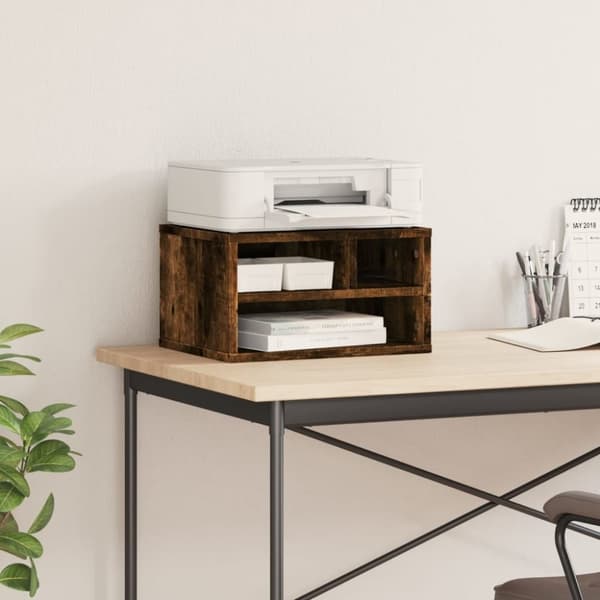 vidaXL Skriverbord røkt eik 40x32x22,5 cm konstruert tre