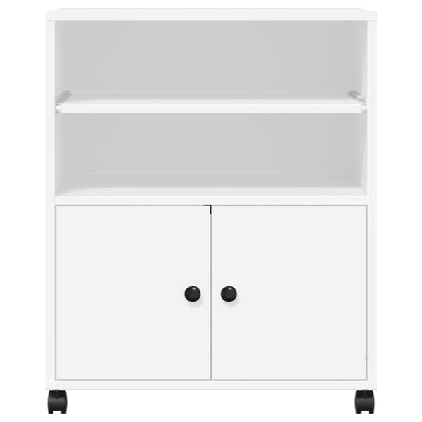 vidaXL Skriverstativ med hjul hvit 60x48x74 cm
