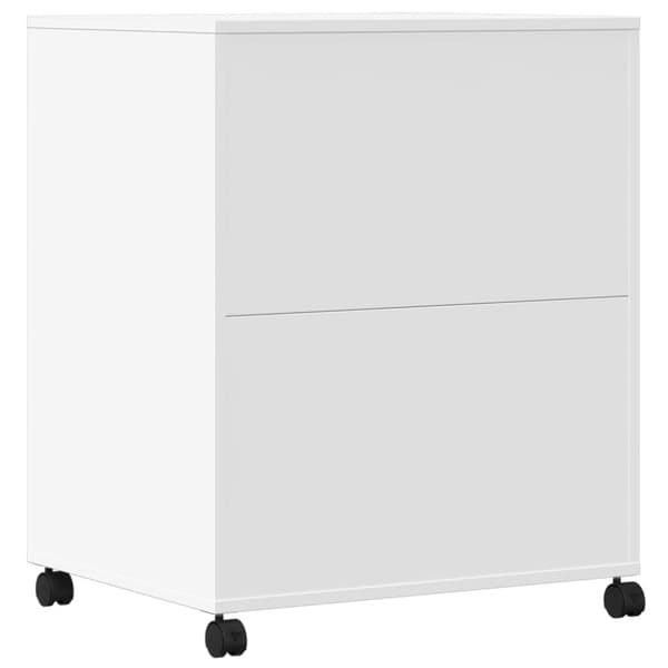 vidaXL Skriverstativ med hjul hvit 60x48x74 cm