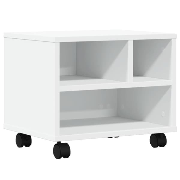 vidaXL Skrivarställ med hjul vit 41x32x34,5 cm