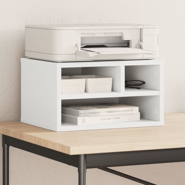 vidaXL printerstativ 40x32x22,5 cm konstrueret træ hvid