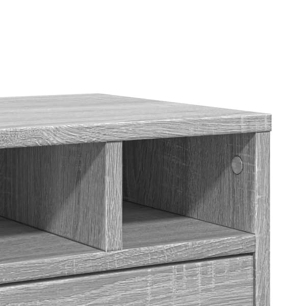 vidaXL Tulostinteline harmaa Sonoma 40x32x22,5 cm tekninen puu