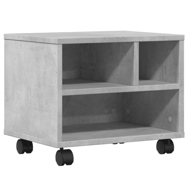 vidaXL printerstativ med hjul 41x32x34,5 cm betongrå
