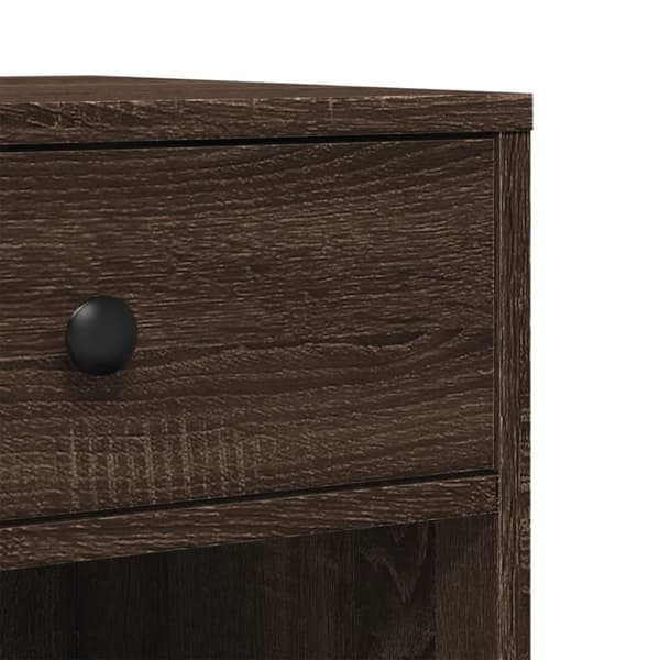 vidaXL printerstativ med hjul 60x40x68,5 cm brun egetræsfarve