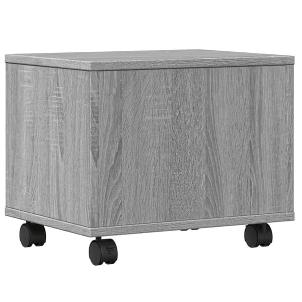 vidaXL Tulostinteline pyörillä harmaa Sonoma 41x32x34,5 cm