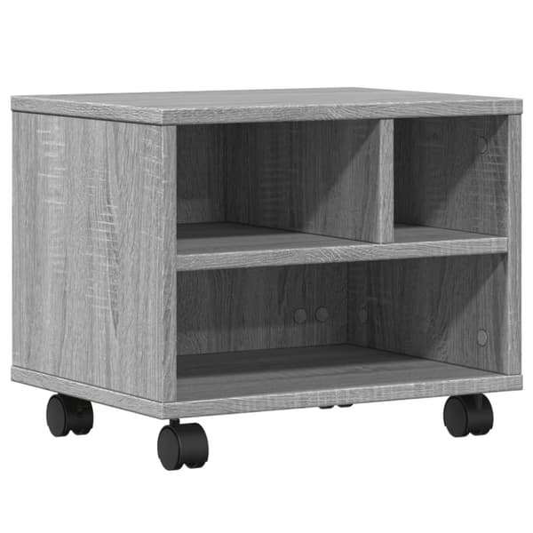 vidaXL Tulostinteline pyörillä harmaa Sonoma 41x32x34,5 cm
