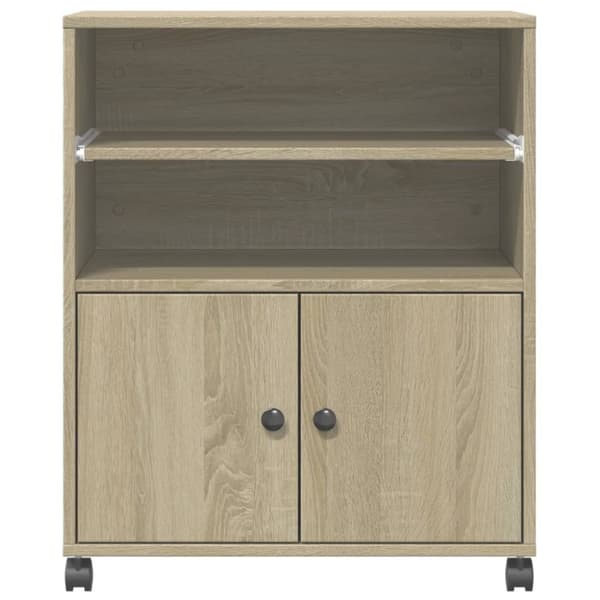 vidaXL printerstativ med hjul 60x48x74 cm sonoma-eg