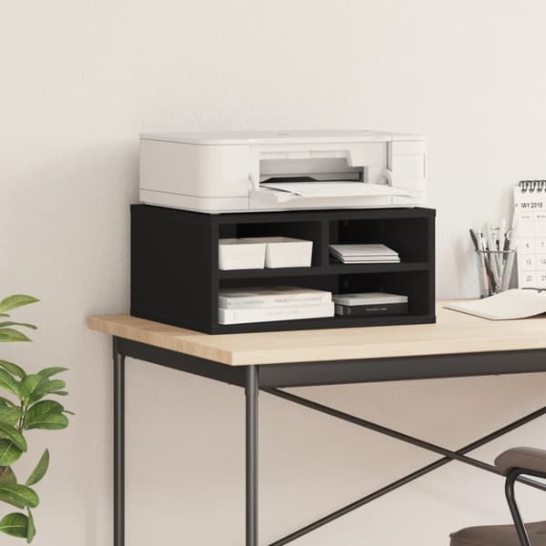 vidaXL printerstativ 49x40x22,5 cm konstrueret træ sort