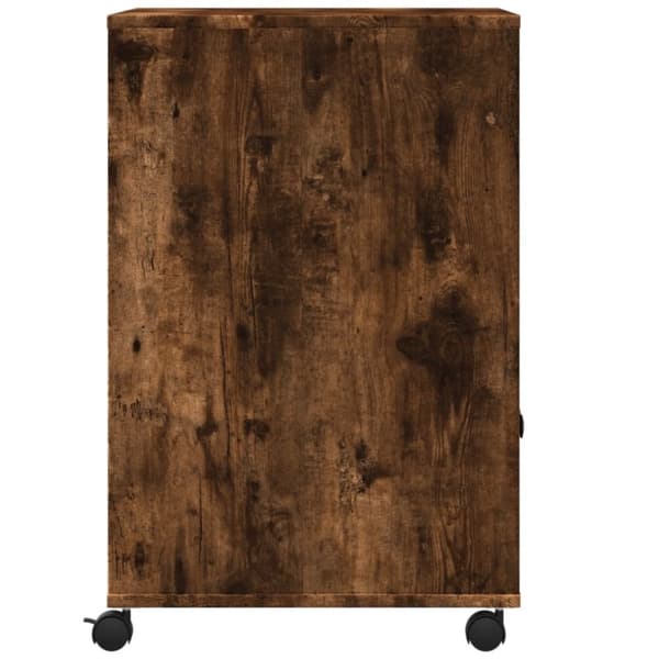vidaXL printerstativ med hjul 60x48x74 cm røget egetræsfarve