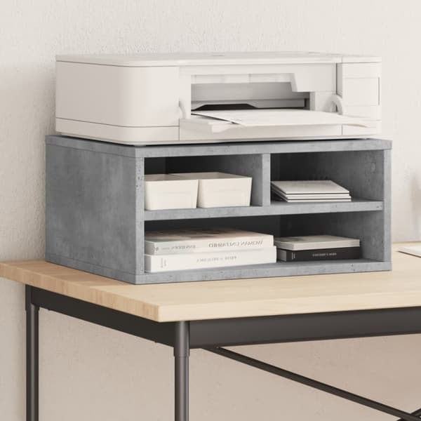 vidaXL Tulostinteline betoninharmaa 49x40x22,5 cm tekninen puu