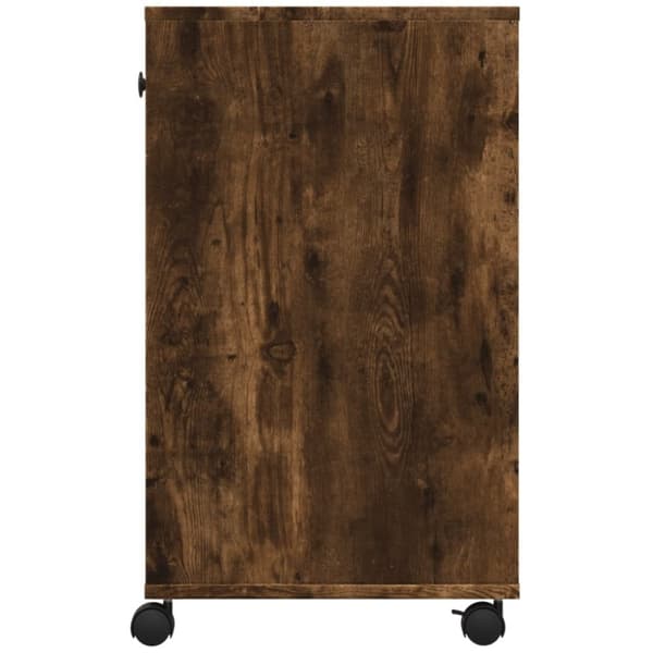 vidaXL printerstativ med hjul 60x40x68,5 cm røget egetræsfarve
