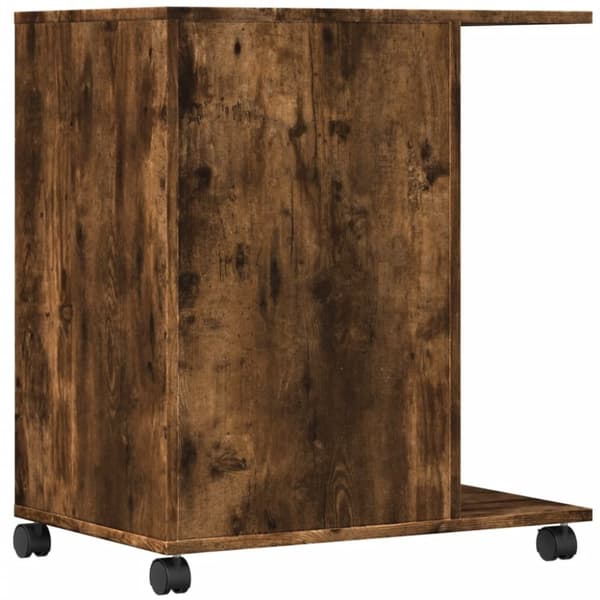 vidaXL printerstativ med hjul 60x40x68,5 cm røget egetræsfarve